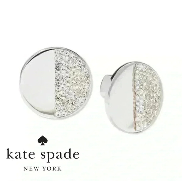 NWT KATE SPADE Silver-tone Pave Earrings - Picture 1 of 3